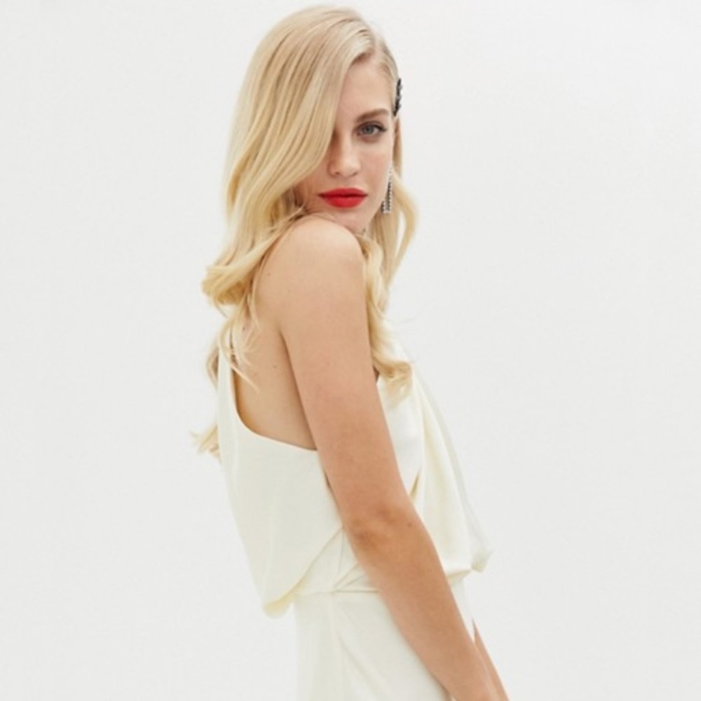 ASOS edition ruched halterneck maxi wedding dress